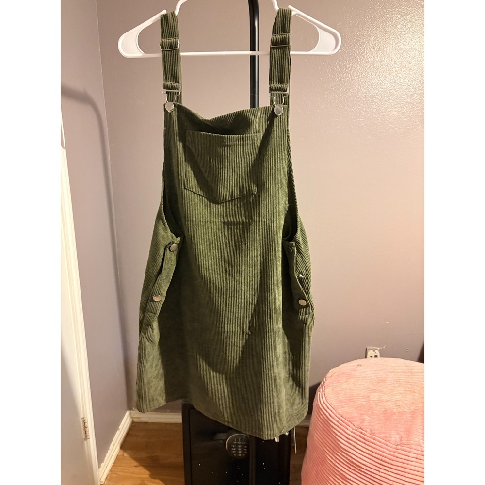 Cupshe Overall Dress - Khaki, Corduroy with Pocket on Bib, sz XL - NWT